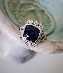 Cushion Antique Inspired Halo Lab Created Blue Sapphire Etsy Diamond Sapphire Engagement Ring Sapphire Diamond Engagement Custom Engagement Ring