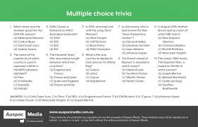 Luckily, we got the answers, too. Multiple Choice Trivia