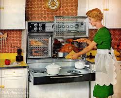 Frigidaire symmetry double oven electric range also comes in black or white. 8 Vintage Sixties Kitchens With Flair Ranges Pull Out Electric Stoves Glass Oven Doors That Opened Upwards Click Americana