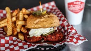 When you're done frying the chicken, add about 1/2 cup hot frying oil to the bowl with the spices and whisk until smooth. Nashville S Hot Chicken Sandwich Food
