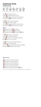 California Girls The Beach Boys Http Myuke Ca Ukulele Songs Guitar Chords And Lyrics Ukulele
