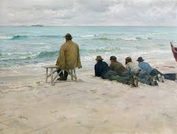 Pa Utkik Eilif Peterssen Art Painting Beach Art