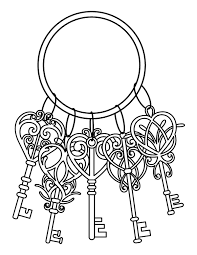 It seems the older i get, the more keys i carry around. Printable Heart Keys Coloring Page