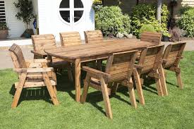 Wooden Garden Table And 8 Chairs Dining Set Wooden Garden Table Garden Furniture Sets Contemporary Garden Rooms