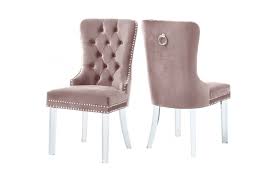 miley pink velvet dining chairs w