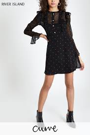 Womens River Island Black Tea Dress Black Black Tea Dresses Tea Dress Womens Fashion Dresses Casual