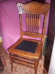 Oak Victorian Pressed Back Kitchen Or Dining Chair Leather Seat All Original Leather Dining Chairs Dining Chairs Chair Repair