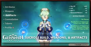 A large part of finding good artifacts is in leveling decent ones in intervals of +4 to see if something exceptional emerges. Sucrose Build Weapons Artifacts Genshin Impact Zilliongamer