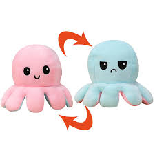 Express your emotions in a fun way! Flip The Reversible Plush Octopus Toy Cute Doll A Plush Toy With Relaxing Emotions And Double Sided Expressions