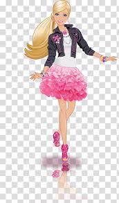 barbie and friends barbie character wearing black jacket white shirt and pink skirt transparent background png clipart hiclipart barbie and friends barbie character