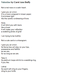 Valentine By Carol Ann Duffy Carol Ann Duffy Carol Ann Duffy Poems Writing Poetry