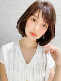 大人かわいいワンカールおくれ毛小顔ミディアムボブ20代30代40代 xelha シェルハ 谷 賢二のヘアスタイル情報 yahoo beauty ミディアムボブ ヘアスタイル ボブ