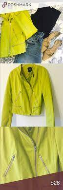 Forever 21 Faux Leather Line Green Moto Jacket Green Faux Leather Jacket Green Moto Jacket Casual Outfits