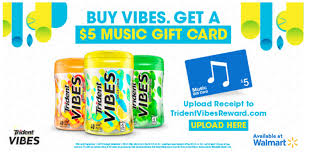 Buy Trident Vibes Gum Get 5 Itunes Gift Card Through November 1st Bargainbriana Itunes Gift Cards Music Gifts Free Itunes Gift Card