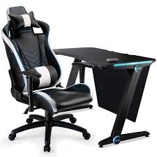 'gaming chair' and 'office chair' are generic terms. Overdrive Gaming Chair And Desk With Multi Colour Led Lighting Setup Combo Black And White