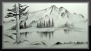 Easy Pencil Drawing Mountain Landscape Scenery Step By Step Drawing Scenery Landscape Pencil Drawings Landscape Drawing Easy