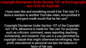 Here are the ways you should write a copyright description in your youtube videos: Copyright Disclaimer For Youtube Under Section 107 Of The Copyright Act 1976 Youtube