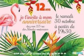 Invitation Anniversaire Flamant Rose Invitation Anniversaire Anniversaire Ado Carte Invitation Anniversaire Fille
