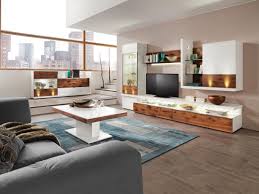 Vielseitige Wohnwand In Weiss Und Nussbaumfarben Von Moderano Wohnen Wohnzimmer Design Wohnwand