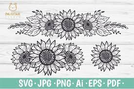 Download Sunflowers Border Set Svg Floral Borders Mini Set 1168023 Illustrations Design Bundles
