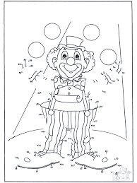 Connect The Dots Clown 2 Number Picture Clown Crafts Coloring Pages Connect The Dots