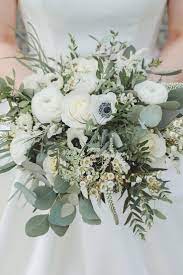 Gorgeous White Ivory And Grey Green Textured Floral Bridal Bouquet For A Spring Wedding Fl Bridal Bouquet Flowers White Bridal Bouquet White Wedding Bouquets