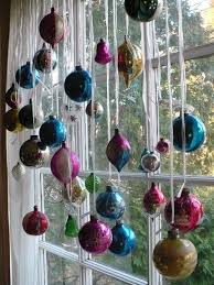 Hang Ornaments From A Curtain Rod Christmas Decorations Christmas Diy Vintage Christmas