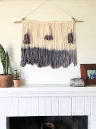 Dyed Natural Fiber Art Wall Hanging Tassel Dip Dye Yarn Etsy Fiber Art Wall Hanging Driftwood Wall Art Fiber Wall Hanging