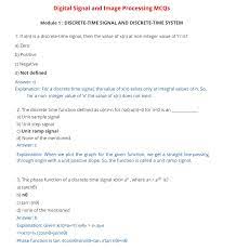 Mcqs Digital Signal Image Processing Last Moment Tuitions