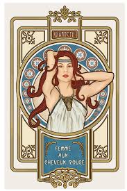 The painting is signed blankman lower left and is held in a pickled wooden frame. Draw Your Portrait In Art Nouveau Style By Akakiyevic Fiverr