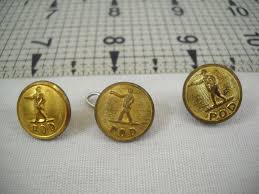 Vintage Waterbury Button Company P O D Post Office Brass Buttons Set Of 3 Waterbury Brass Buttons