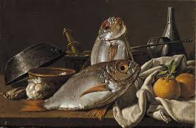 Still Life With Bream Oranges Garlic Luis Eugenio Melendez Prado Museum Nature Morte Peinture De Nature Morte Art Nature Morte