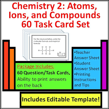 Chemistry Task Cards Introduction To Periodic Table Atoms Molecules And Ions High School Science Teaching Chemistry Chemistry