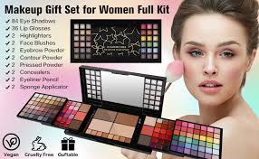 Amazon.com : CHARMCODE All in One Makeup Kit, Makeup Kit for Women Full  Kit, Make Up Christmas Gift Set for Teen Girls- Eyeshadow Palette,Lip  Gloss,Concealer,Highlighter,Blush,Eyeliner,Brow Powder & Contour : Beauty &  Personal