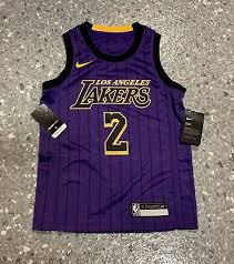 For looser fit go a size. Lonzo Ball Los Angeles Lakers City Edition Nike Swingman Jersey Youth Medium Nwt Ebay