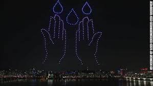 How far can my audience see the show? Amazing Drone Show Encourages Wearing Masks Cnn Video