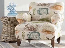Coastal Upholstered Chairs In Beachy Nautical Fabrics Upholstered Chairs Furniture Armchair