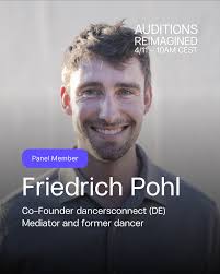 We're proud to introduce Friedrich Pohl as the third panelist for Auditions  Reimagined! Friedrich's path combines the worlds of dance, law, and  advocacy. A former professional ballet dancer turned jurist and mediator,
