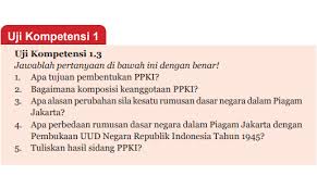 Jawaban Uji Kompetensi 1 3 Halaman 31 Ppkn Kelas 7 Perumusan Dan Penetapan Pancasila Belajar 84 Belajarlagi