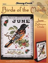 June Bird Of The Month Bird Of The Month June Baltimore Oriole Cross Stitch Bird Cross Stitch Animals Cross Stitch Patterns