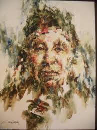 Original Art Oil Painting Native American Chief Listed Artist Signed John  Naylor