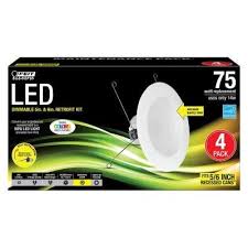 Unfortunately the cans seem to be an odd size, they are 5.5 inside diameter. Feit Electric 5 In And 6 In White Trim Recessed Retrofit Baffle Downlight Led Module 90 Cri 2700k 4 Pack Walmart Com Walmart Com