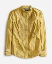 J.Crew: Slim-fit Tuxedo Shirt In Gold Lamé For Women