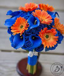 The orange lily is a vibrant lily species with showy orange flowers that have red accents and brown spots. Blue And Orange Flowers For Weddings 23 Best Royal Blue And Orange Wedding Ideas Images On Pinterest Orange Wedding Bouquet Blue Wedding Flowers Orange Wedding Flowers