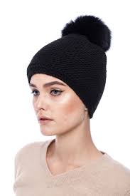 Ubiquitous among today's style influencers, jocelyn pioneers wearable and approachable fur recognized for combining materials with a playful and modern sensibility. Knitted Black Wool Hat With Black Fur Fox Pompom Beautyfur Com