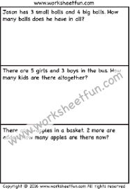 Addition & subtraction word problems within twenty {ideal for special education}. Addition Word Problems Free Printable Worksheets Worksheetfun