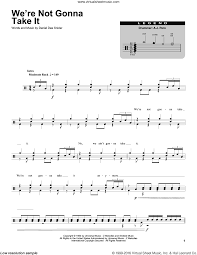 Sister Were Not Gonna Take It Sheet Music For Drums Pdf