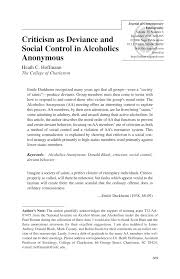 Those who post anonymously are free to the concept of being anonymous makes people more daring, and on websites such as chatroulette, there is a familiar sight of men waving their. Pdf Criticism As Deviance And Social Control In Alcoholics Anonymous