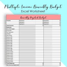 But, it can be a challenging skill to maste. Multiple Income Biweekly Budget Template Weekly Budget Etsy