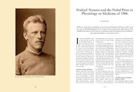 Nansen had the polar vessel fram built. Fridtjof Nansen Og Nobelprisen I Medisin I 1906
